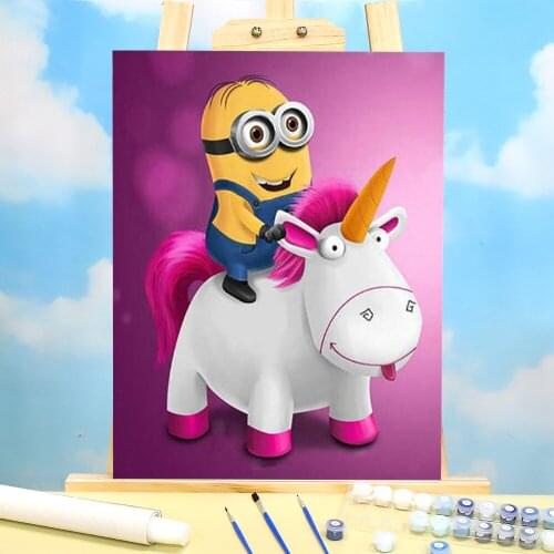 Cartoon Rainbow Unicorn Horse Animal Coloring By Numbers Painting Kit Acrylic Paints 50*70 Painting On Canvas Home Handiwork