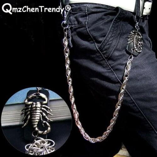 Mens Waist Scorpion Key Chain Vintage Rock Metal Hip Hop Gothic Punk Scorpion Pants Trousers Jean Biker Wallet Key Ring