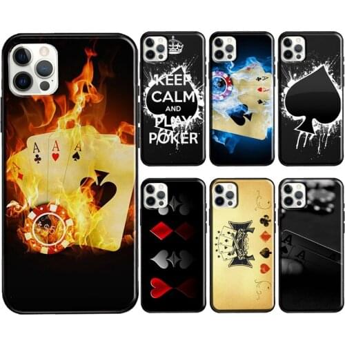 Spades Poker Play Cards Ace Art Soft Cover For iPhone 12 11 Pro Max X XR XS Max 5S SE 2020 8 7 Plus 12 Mini Phone Case