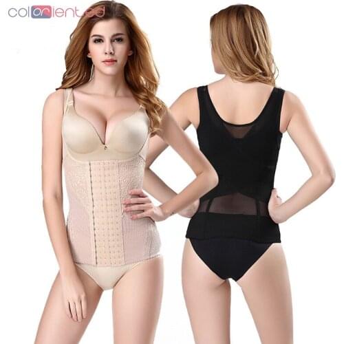 New Style Solid Six-row Button Body-shaping Corset For Ladies Brassieres Bodysuit Big Code Waist-shaping Vest