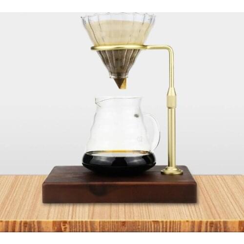 Pure Color Hand Punch Stand Coffee Drip Filter Solid Wood Hand Punch Pot Drip Filter Base Tray Can Put Electronic Scale