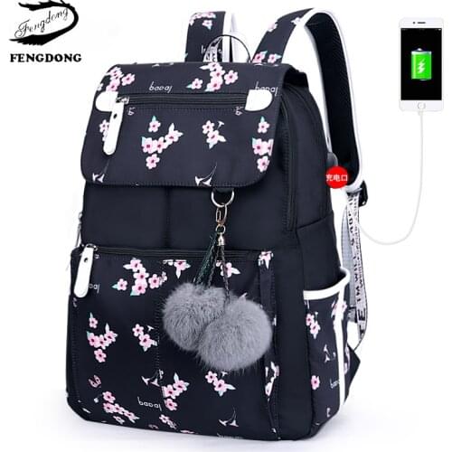 Female Flower Backpack Casual Scoolbag Kids School Backpack Student Schoolbags For Teenager Girls Fashion Women Shoulder Bags
