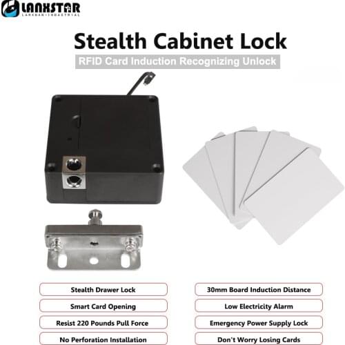 RFID M1 Card 135Hz Keyless Hidden Locks Cabinet Lock Private Intelligent Locks Electronic Invisible Drawer Lock Smart Lockset