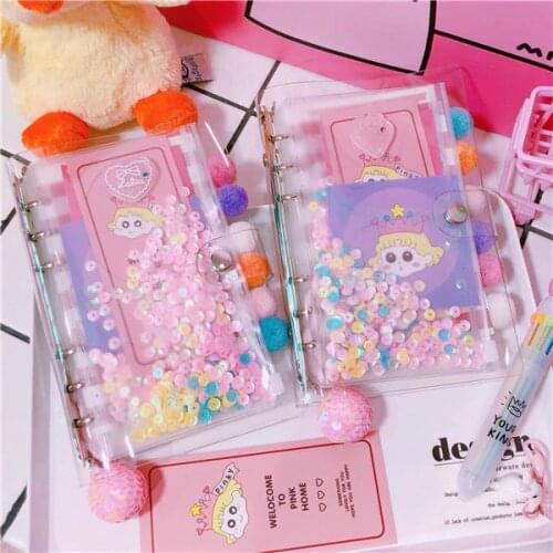 2021 New Kawaii A6 Loose Leaf Spiral Notebook Journal Diary Planner Book To-Do It Hand Book Kids And Girls Birthday Gift Set