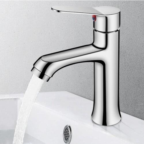 G1/2 Zinc Alloy Basin Faucet, Bathroom Plating Single Hole Single Cold Wash Basin Faucet, Lift Style Switch Tap
