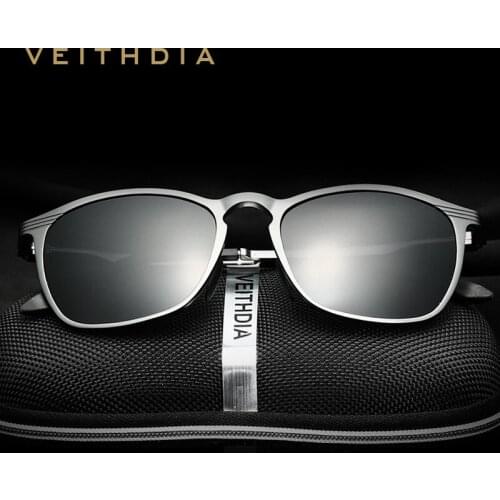 VEITHDIA Unisex Retro Aluminum Magnesium Brand Sunglasses Polarized Lens Vintage Eyewear Accessories Sun Glasses Men/Women 6630