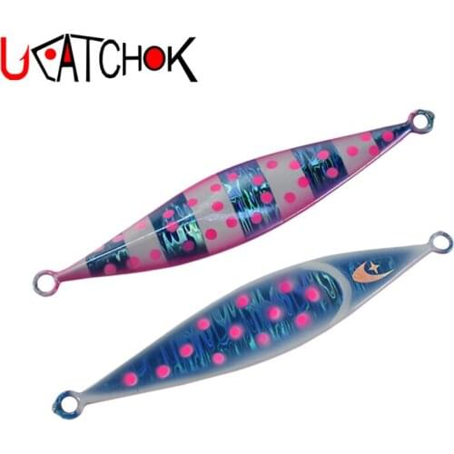 UCOK 1pcs/pack 90g 110g R-type fishing luminous lead jig bait hot selling boat slow casting metal lead fish bait tackle