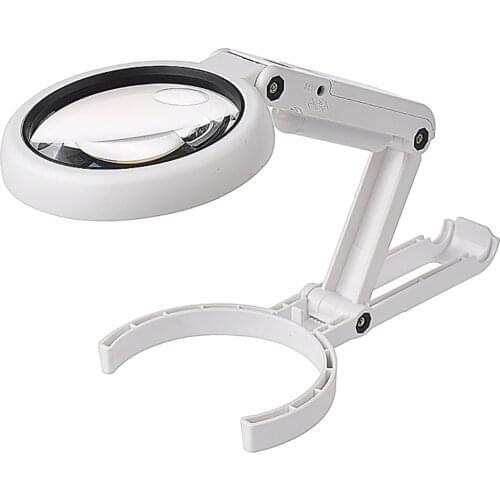 5X 11X Magnifying Glass Dual Use Table Lamp Super Bright Stand Non Slip Hand Held 8 LED Magnifier Lamp