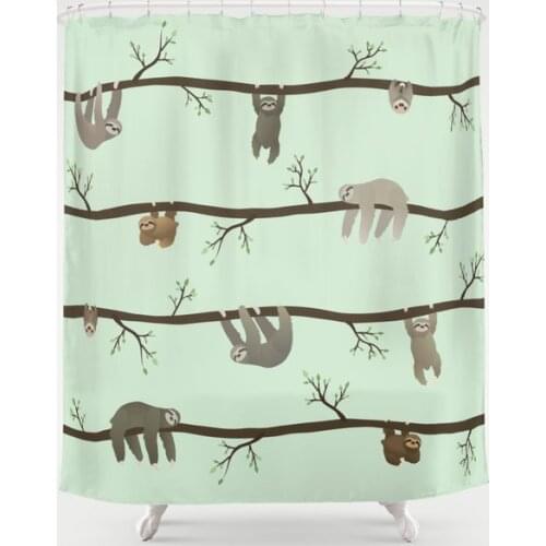 Animal Sloth Shower Curtain Waterproof Bathroom Decorations Polyester Bathroom Shower Curtain