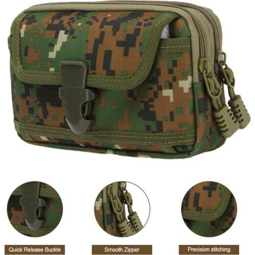 Military Camouflage Molle Pouch Tactical Belt Waist Pack Outdoor Wallet Purse Packet Utility EDC Bag for 6.5'' Phone Hunting Bag