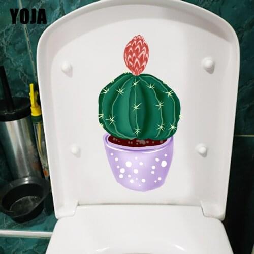 YOJA 11.7X20.5CM Cute Cartoon Cactus Kids Room Decoration Wall Sticker Home WC Toilet Decal T1-1649