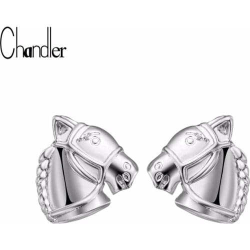 Chandler 2017 New Horse Gold Color Earrings Animal Head Stud Earrings For Women Classic Party Alloy Pendientes Brincos