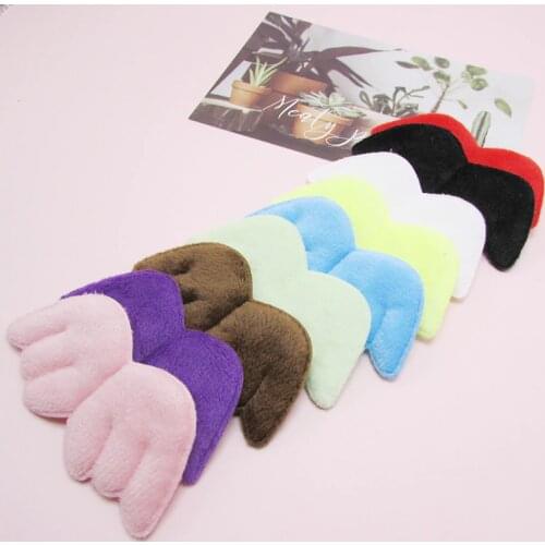 10PCS Double Plush Angel Wing Ball Padded Appliques For clothes DIY Baby hair Clip headwear Decor Ornament Accessories