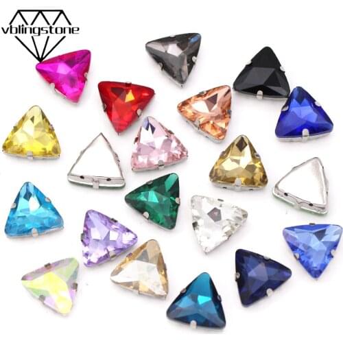 10Pcs Multicolor Rhinestones Glass Silver Bottom Sewn Rhinestones For Dresses/Shoes Claw Crystal Flatback Rhinestone 18MM Strass