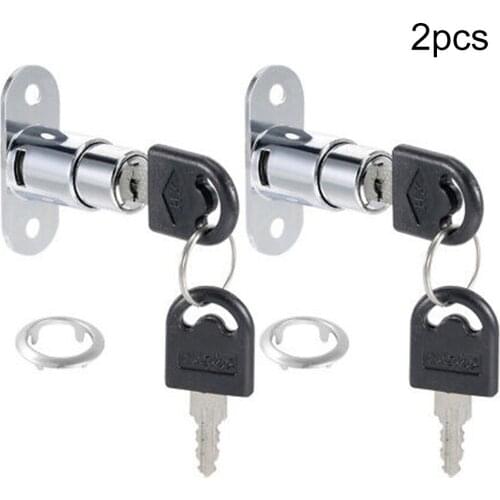 2 Set Cabinet Push Plunger Lock Zinc Alloy Sliding Glass Door Showcase Lock Furniture Cabinet Drawer Lock