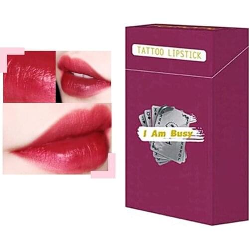 Q1FB 20pcs/set Lipstick Cigarette Case Cotton Swab Lipsticks Long Lasting Cosmetics