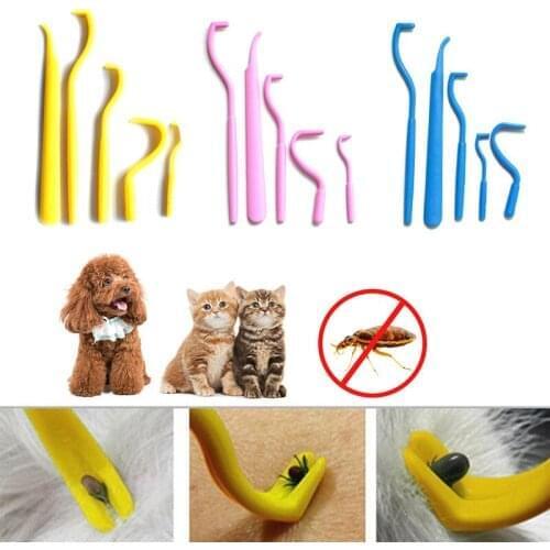 200Sets(5Pcs/Set) Tick Removal Hook Clip Tool Dog Cat Ticks Picker Flea Removal Tool Pet Comb Portable Pet Supplies Wholesale K1