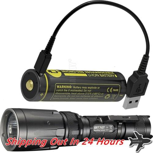 2020 NITECORE 5 Color SRT7GT + USB Rechargeable Battery 1000 Lumen Smart Ring Waterproof Flashlight UV Light Torch Free Shipping