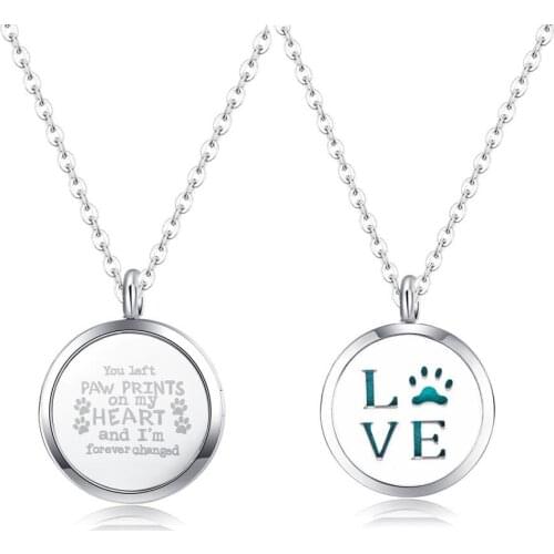 316L Stainless Steel Inspirational Quotes Jewelry Aroma Essential Oil Diffuser Locket Perfume Necklace