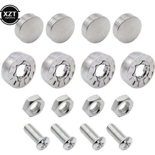 4Pcs/Set Chrome Anti-theft Screws Car License Plate Bolts Frame Screws