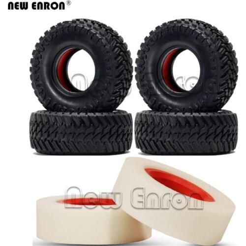 4Pcs 1.9 inch Rubber Tires RC Tyre with Dual Stage TPE Foam for RC Crawler Car 1:10 Axial SCX10 Traxxas TRX4 Tamiya Redcat Gen8