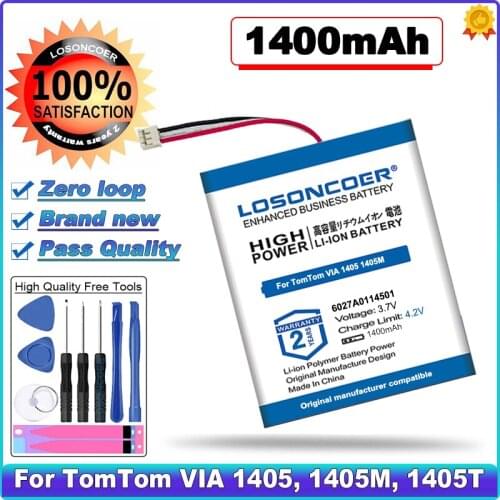 LOSONCOER 1400mAh Battery 6027A0114501, KL1 for TomTom VIA 1405, 1405M, 1405T, 1435T, 1435TM, 1505, 1505M, 1505T, 1535T