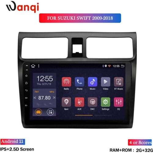 Wanqi Car Stereo GPS Navigation Multimedia Player For 2009 -2018 Suzuki Swift 10.1" Android 8.1 RDS Mirror Link BT NO DVD 1DIN