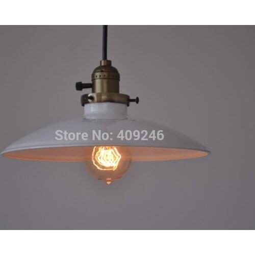 White 26CM LOFT American Stytle Vintage Ceiling Droplight Pendant Loft Light E27 Edison For Bar Cafe Dinning Room Coffee Shop