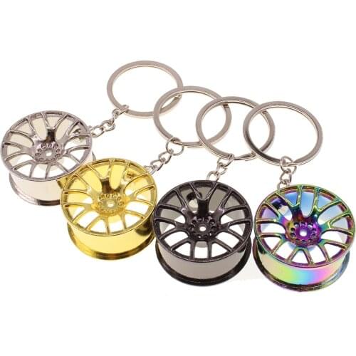 JDM style Car wheel keychain Hot Creative High Quality Wheel Hub Rim Model Mans Keychain Car Key Chain Cool Gift