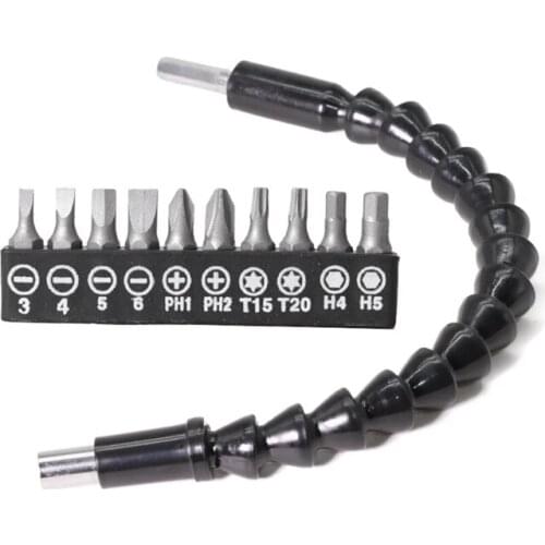 295mm Flexible Shaft Extension Screwdriver Drill Bit Holder Connect Link 1/4" Hex Shank For Electronic Drill