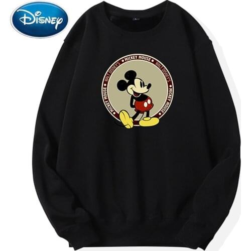 Disney Sweatshirt Mickey Mouse Cartoon Letter Print O-Neck Pullover Cute Couples Unisex Women Long Sleeve Tops S - XXL 8 Colors