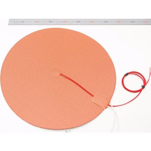 Dia. 500mm round Silicone Rubber Heater Mat 110V/220V 800W heated bed 50cm for Reprap Delta Kossel 3D printer