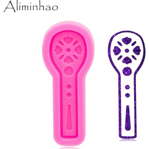 DY1050 Shiny Microphone Earring Epoxy Keychain for Jewelry Making Mold, Resin jewellery Silicone Mold, Epoxy Clay Polymer Mold