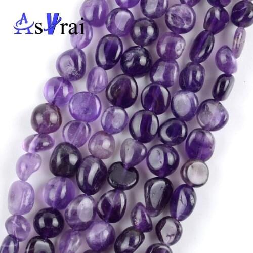 Natural Irregular Amethysts Stone Beads For Jewelry Making 8mm-10mm Spacer Loose Beads Diy Handmade Bracelets Jewellery15"