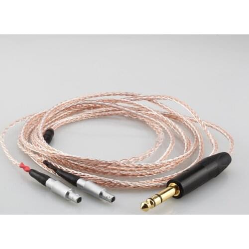 HIFI 6.35mm 4pin XLR Balanced Male 8 core 7N OCC Single crystal Handmade Headphone Upgrade Cable for HD800 HD800S Headphone
