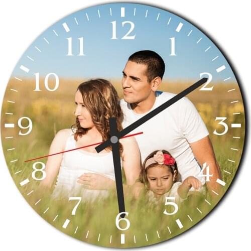 HLO 2021 Personalized HDF 27 cm Wall Clock Photo Printed Decorative Gift Idea Trendy Modern Good Price Romantic Gift Home Decor