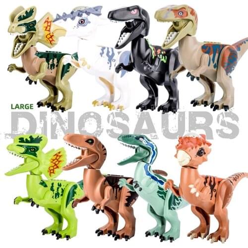 Jurassic world Park Velociraptor Dilophosauridae Tyrannosaurus Building Blocks triceratop Dinosaur T-rex Bricks children gift