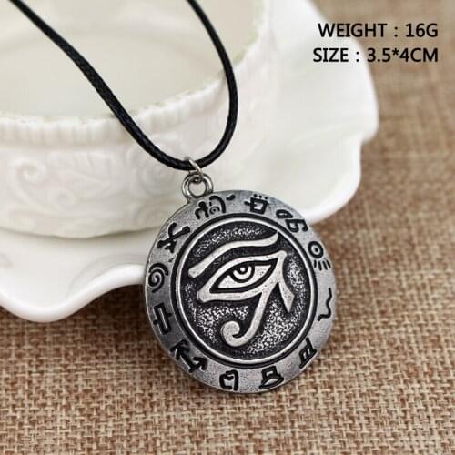 Hot Sale Egyptian Eye of Ra Horus Udjat Pendant Necklace High Quality Pendant Men Jewelery Gifts