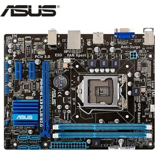 ASUS P8H61 M LX Original ASUS P8H61-M LX3 PLUS R2.0 motherboard Socket LGA 1155 uATX DDR3 DVI VGA USB2.0 16GB Desktop Mainboard