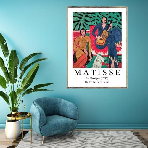 Matisse La Musique Artwork Art Prints Exhibition Vintage Canvas Poster Abstract Painting Wall Pictures for Living Room