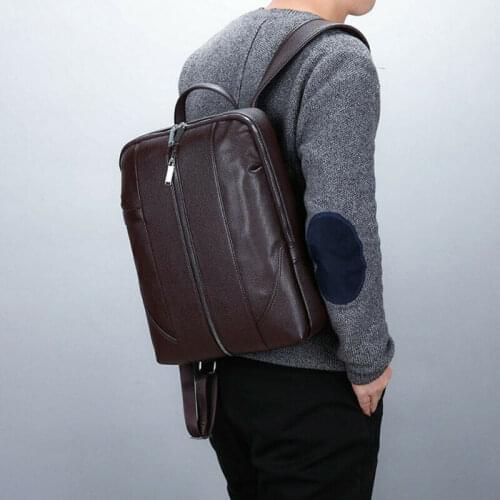 Mens New Retro Leather Backpack Laptop School Bag Large Travel Satchel