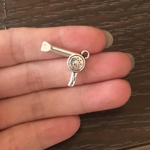 8PCS DIY Jewelry Making Hair Stylist Hair Dryer Charm Zinc Alloy Pendant Charm for Bracelets Necklaces Earrings Key Chains
