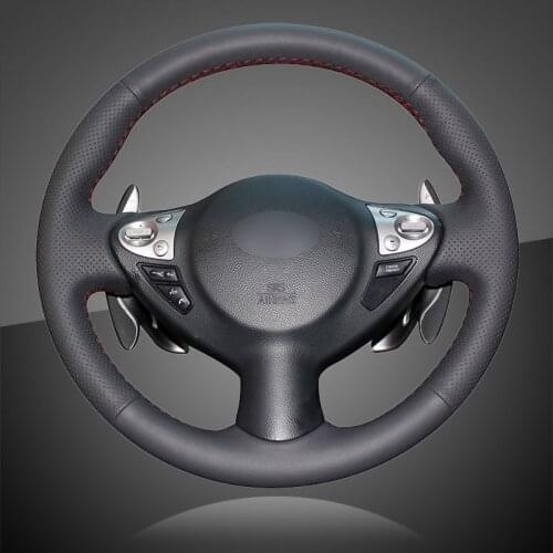 Auto Braid on The Steering Wheel Cover for Infiniti FX FX35 FX37 FX50 QX70 2014-2018 Nissan Juke Maxima Sentra SV Leather Car