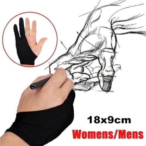 1PCS Two-finger Drawing Gloves Suitable For Both Left Right Hand Free Size Anti-fouling Painting Glove Digital Tablet Tool