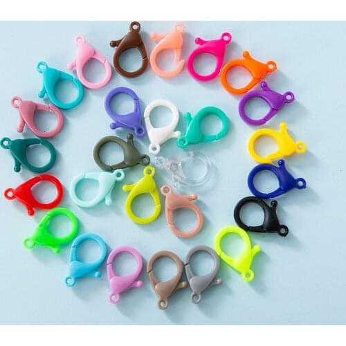20pcs/lot 25 35mm Candy Color Plastic Loster Clasp Hooks End Connector for DIY Handmade Bracelet Jewelry Findings Accessories