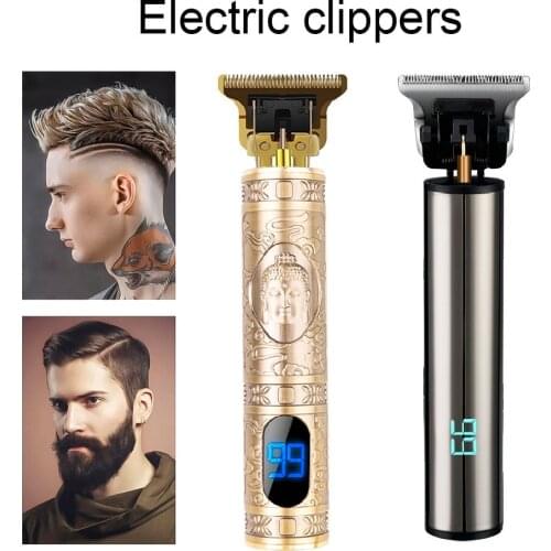 Professional Hair Trimmer LCD Display Electric Hair Clipper Cordless Haircut Beard Razor Shave Titanium Alloy Razor Device