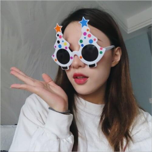 Merry Christmas Deco For Home Glasses Frame Santa Claus Snowman Snowflake Xmas Tree Glasses Photo Props