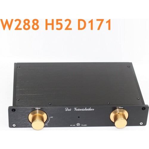 Mini Size Preamp Amplifier Chassis For MBL6010 Full Black Preamplifier Circuit Aluminum Case DIY Power Amplifier Chassis W265