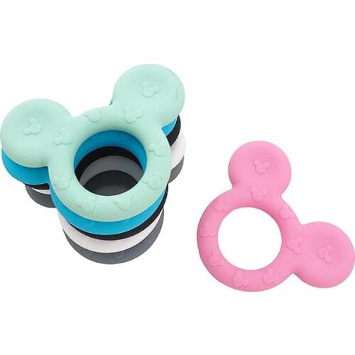 Chenkai 10PCS Silicone Animal Teether Smoothing Cartoon Pacifier For Baby Sensory Nursing Necklace Bracelet Jewelry Accessories