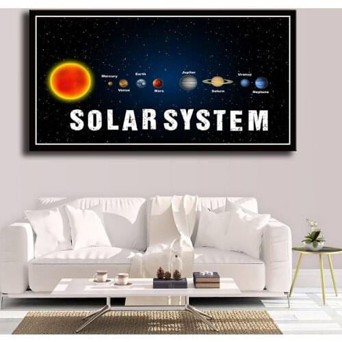 Solar system space galaxy nebula art canvas painting poster print universe wall picture home decoration frame